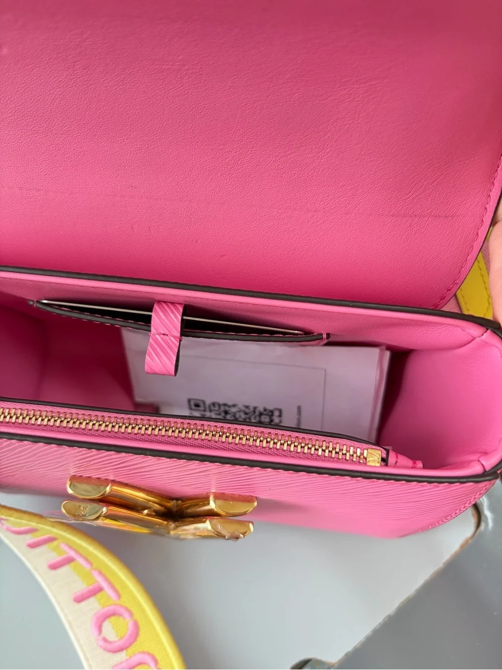 Louis Vuitton Pink Twist Compact Crossbody Bag with Gold Hardware